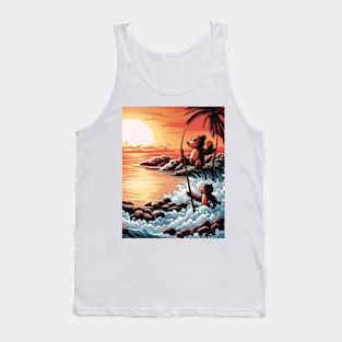 Teddy Fishing in Hawaii Tank Top